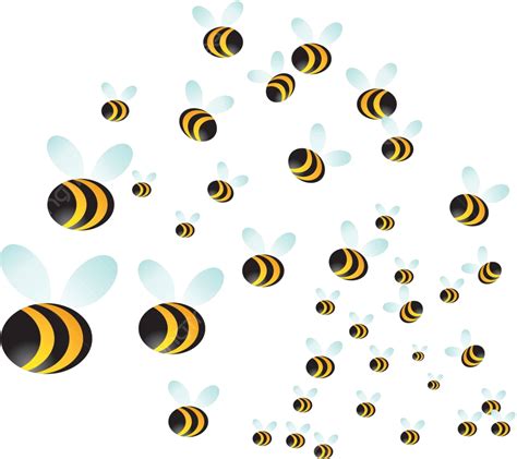 Bee Swarm Bees Flying Icon Vector Bees Flying Icon Png And Vector