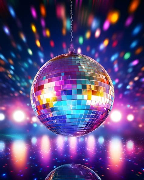 Premium Photo | Colorful disco ball in the night Event party design