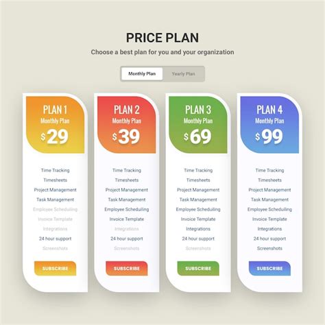 Premium PSD Website Pricing Table