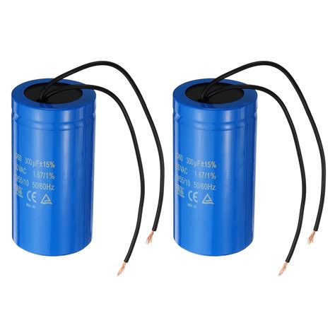 Uxcell 300uf 250vac Cd60 Run Capacitor 2 Wires 5060hz Motor Starting