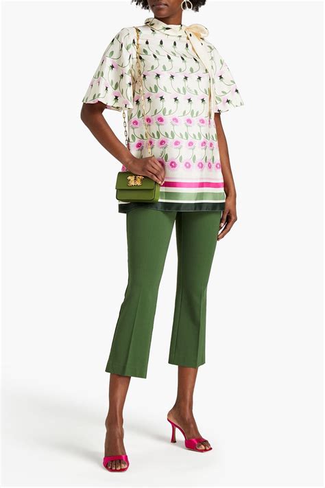 Valentino Garavani Pussy Bow Floral Print Silk Twill Blouse The Outnet