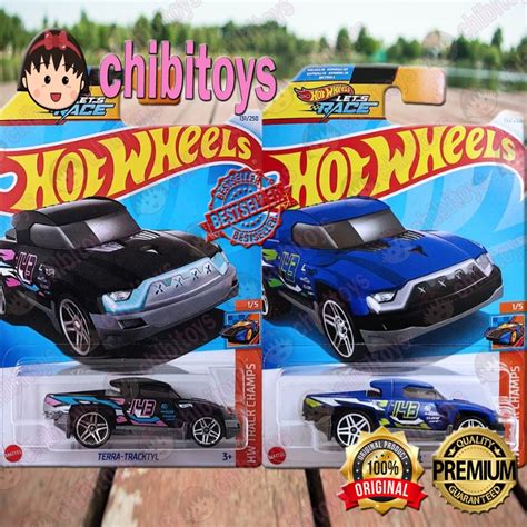 Hitam Hot Wheels Terra Tracktyl Black Blue Dinosaur Car Stars Loop Race Original Mattel