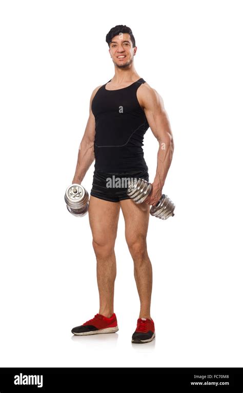 Muscular Man Isolated On The White Background Stock Photo Alamy