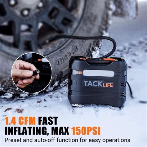 Tacklife Compresseur D Air Gonfleur De Pneu Portable Pompe De Pneu De