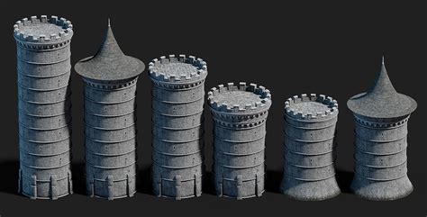 Medieval Castle Kit 3D Model (Free) // RenderCrate