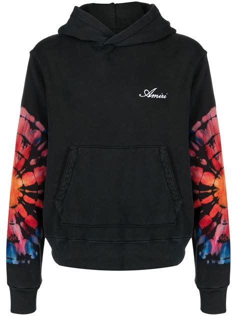 Amiri Spot Tie Dye Hoodie In Black Modesens