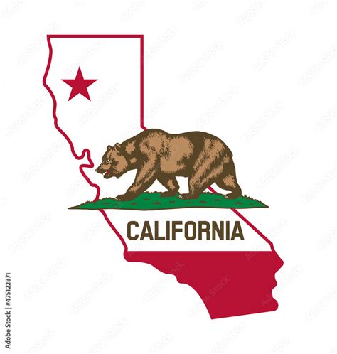 california ca state flag in map shape Stock Vector | Adobe Stock