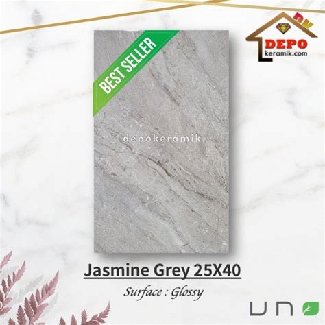 Jual UNO Jasmine Grey 25x40 Kw1 Keramik Kilap Glossy Motif Marble