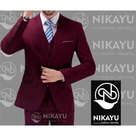 Jual JAS PRIA FORMAL KERJA KANTOR WARNA MAROON SLIMFIT BAHAN HIGH TWIST ...