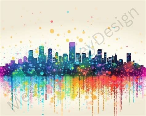 Colorful City Skyline Pixel Art Digital File - Etsy