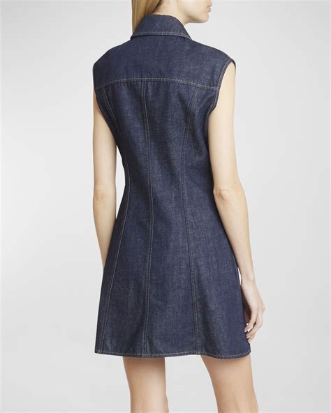 Givenchy Button Front Denim Mini Dress Neiman Marcus