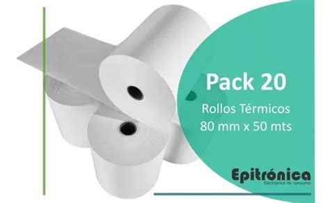 Pk 20 Rollos Papel Térmico 80x50 Ticket Comandera Fiscal