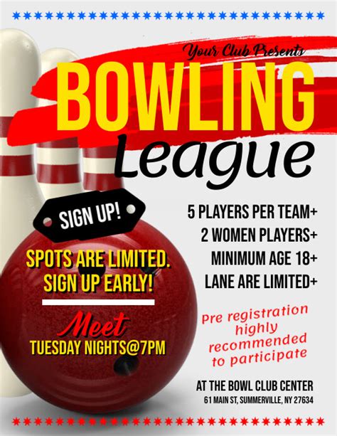 Bowling League Flyer Template Postermywall