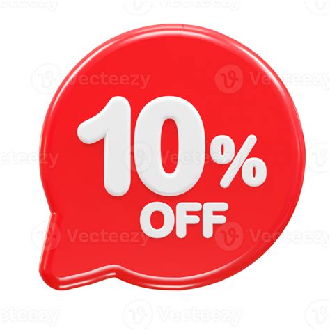 10 Percent Off Text Effect 3d Rendering Illustration 29730336 Png