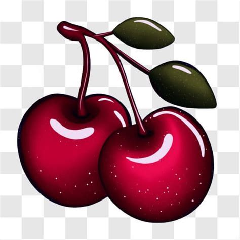 The Image Features Two Fresh Red Cherries On A Black Background With