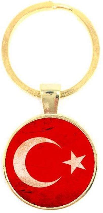 Sleutelhanger Goud Glas Vlag Turkije Bol