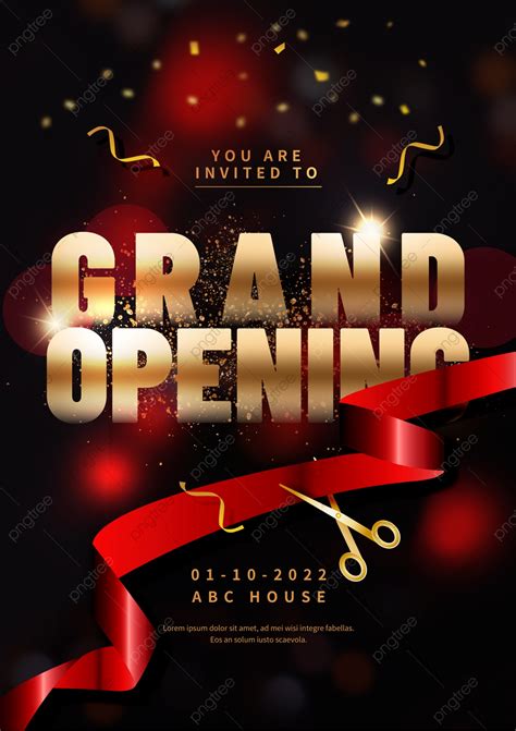 High End Ribbon Cutting Grand Opening Flyer Template Download on Pngtree