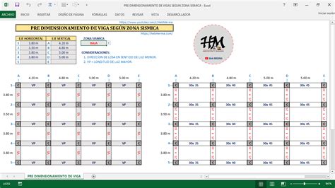 Pre Dimensionamiento De Vigas Según Zona Sísmica Excel Heb Merma