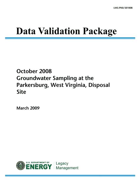 Fillable Online Lm Doe Data Validation PackageOctober B2008b