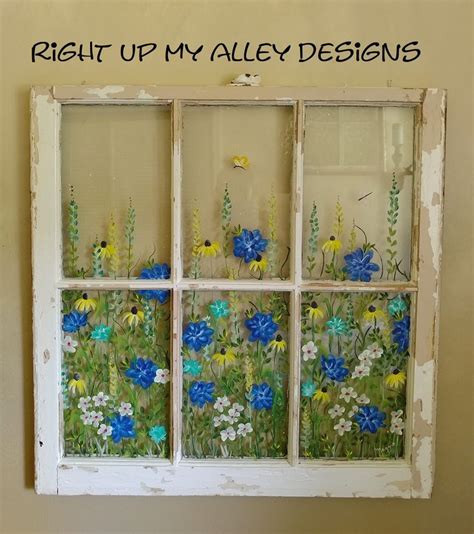 Old Windows Painted Old Windows 10 Windows Sold Window Ideas Window Wall Art Custom Orders