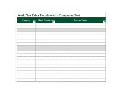 Work Plan 40 Great Templates And Samples Excel Word Templatelab