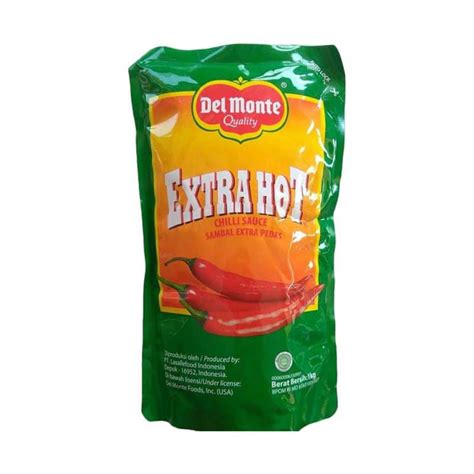 Jual Sambal Del Monte Extra Hot Sauce Kg Refill Saos Bantal Delmonte