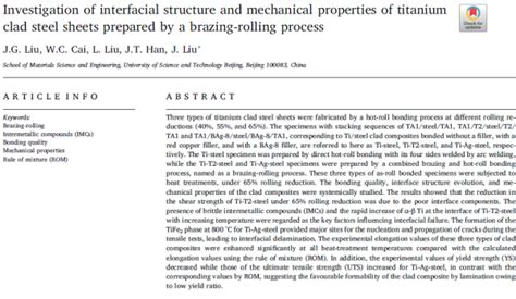 Investigation Of Interfacial Structure And Mechanical Properties Of