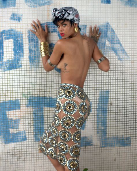Rihanna Topless Exposed Pierced Nipples Hot Celebs Home