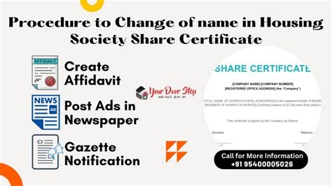 Change Of Name In Housing Society Share Certificate Your Door Step