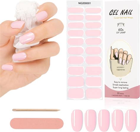 Kalolary 20PCS Gel Nail Polish Strips Adhesive Full Wrap Gel Nail Art