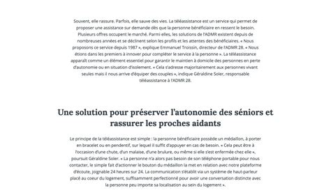 Avec La T L Assistance Optez Pour La S Curit Domicile Admr D Eure