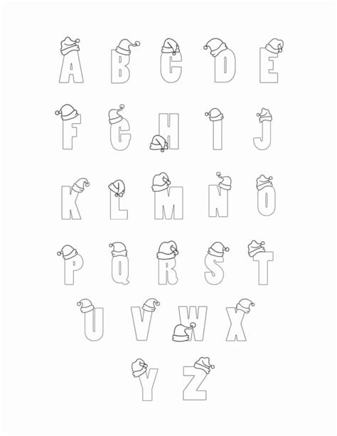 Printable Christmas Bubble Letters Set