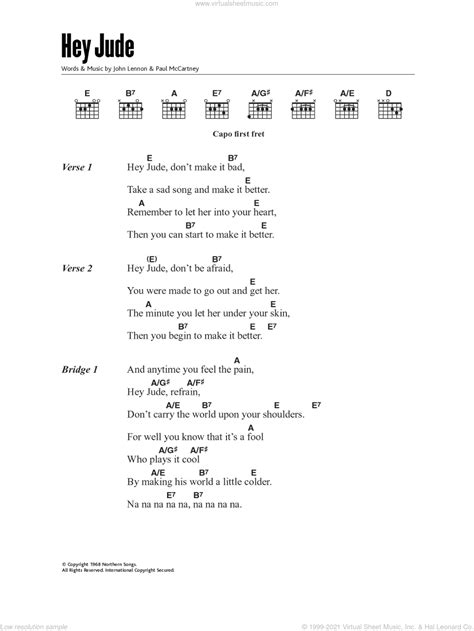 Hey Jude Piano Chords Pdf Musical Chords