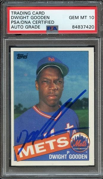 Lot Detail Topps Signed Dwight Gooden Psa Dna Auto