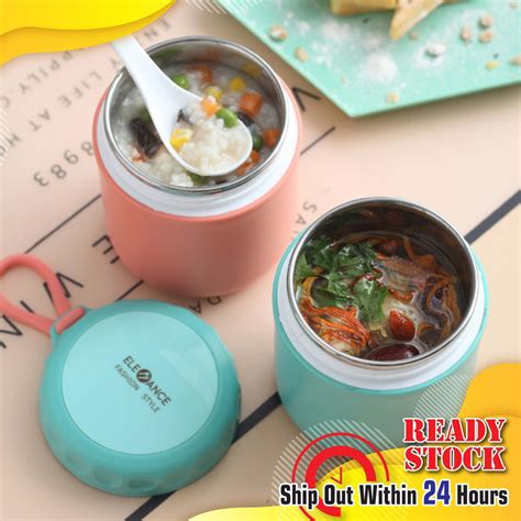 Ready Stock Stainless Steel Food Thermal Jar Insulated Soup