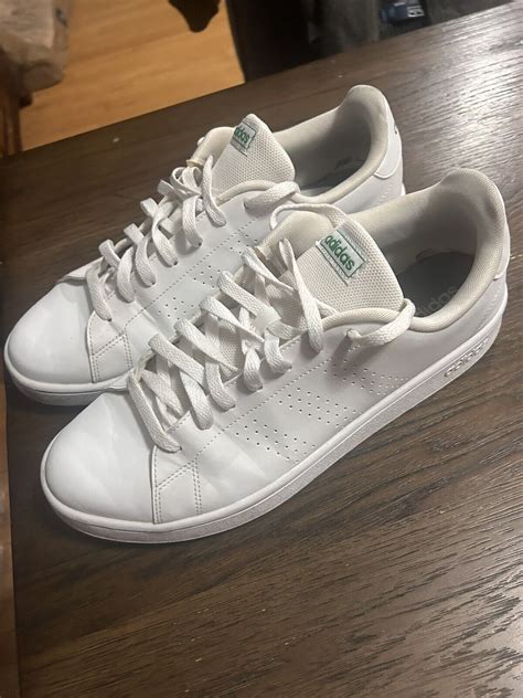 Mens Adidas Advantage Base Tennis Whitegreen Sneake Gem