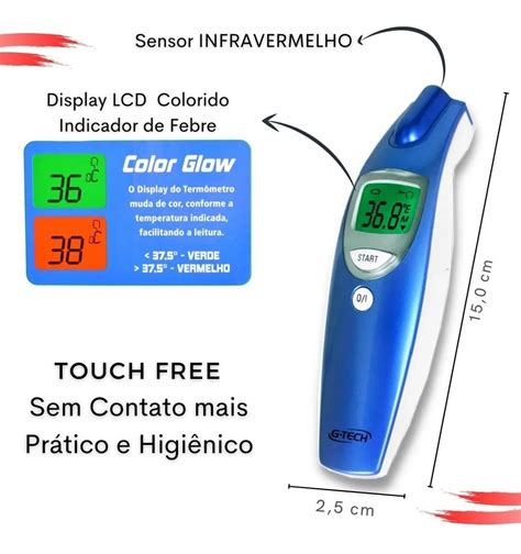 Termometro Digital Infravermelho Laser Sem Contato Gtech Love Saúde