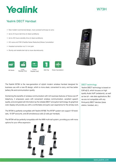 Yealink W73p Wireless Dect Phone System User Guide