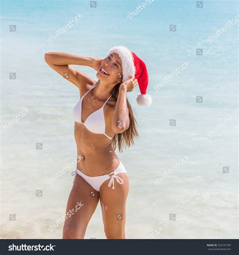 Christmas Santa Hat Bikini Body Sexy Foto De Stock 763197100 Shutterstock