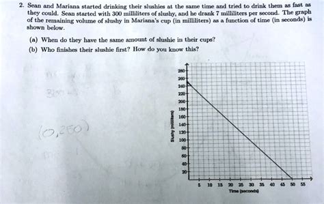 sean and mariana started drinking their slushies the 3ame time and