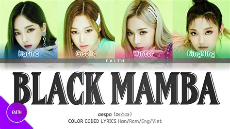 Vietsub Aespa Black Mamba Color Coded Lyrics Youtube