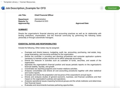 10 Free Job Description Template For Word Examples