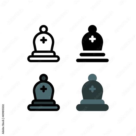 Bishop in Chess Game and Strategy Outline Icon, Logo, and illustration ...