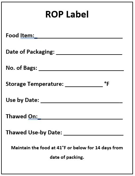 Reduced Oxygen Packaging Rop Labels Meatpoultryproduce Food