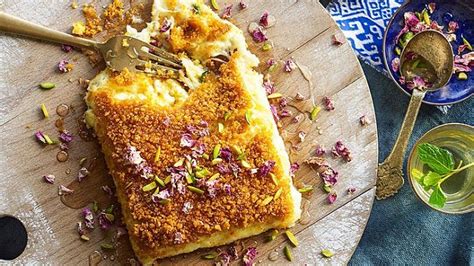 Knafeh Recipes Middle Eastern Syrup Soaked Crisp Crust Cheese Desserts