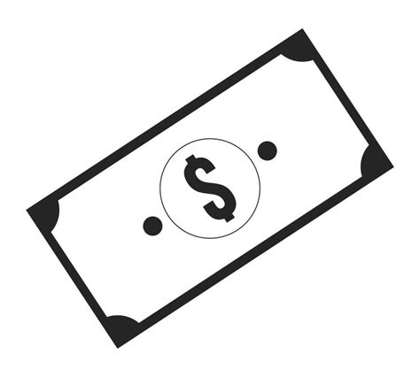 Banknote flat monochrome isolated vector object. Paper money. Editable ...