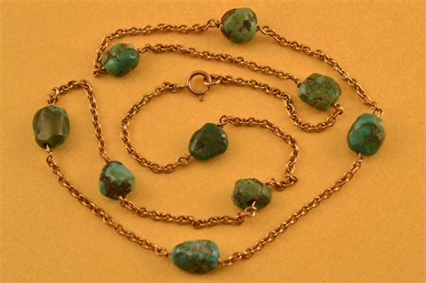 9ct Gold Victorian Necklace With Turquoise 305f Amanda Appleby