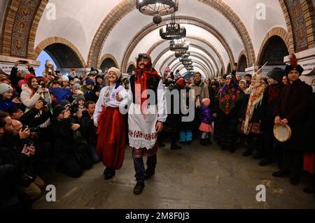 Kyiv, Ukraine. 13th Jan, 2023. Ukrainians wearing traditional and ...