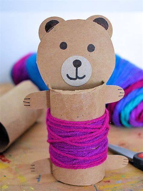 Cardboard Roll Yarn Wrapped Bears Artofit