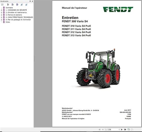 Fendt Vario S Profi Maintenance Manual Fr